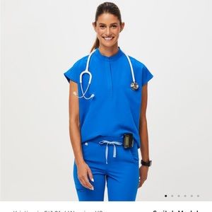 Rafaela Oversized Scrub Top - Royal Blue S